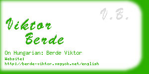 viktor berde business card